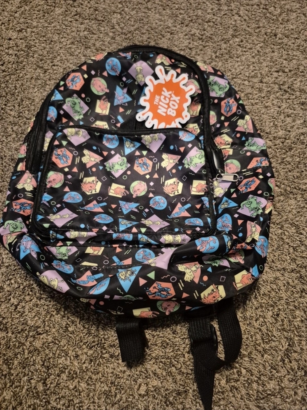Kids' Black Retro Nickelodeon Character Print Backpack